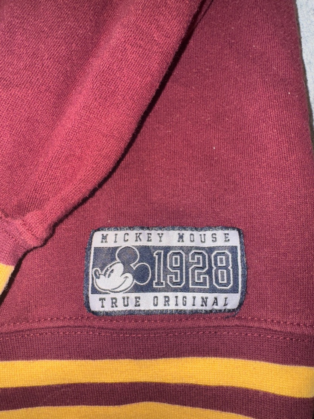 Burgundy Sweatshirt with Gold Letter M and Mickey Accent - Picture 2 of 5